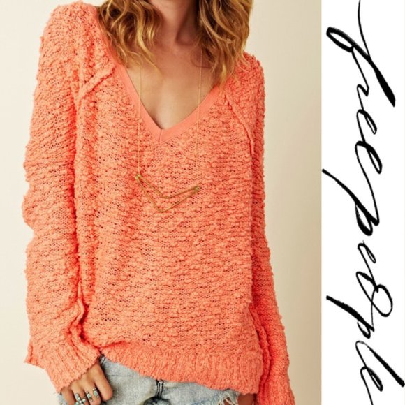 Free People Sweaters - Free People Songbird Sweater Orange Small